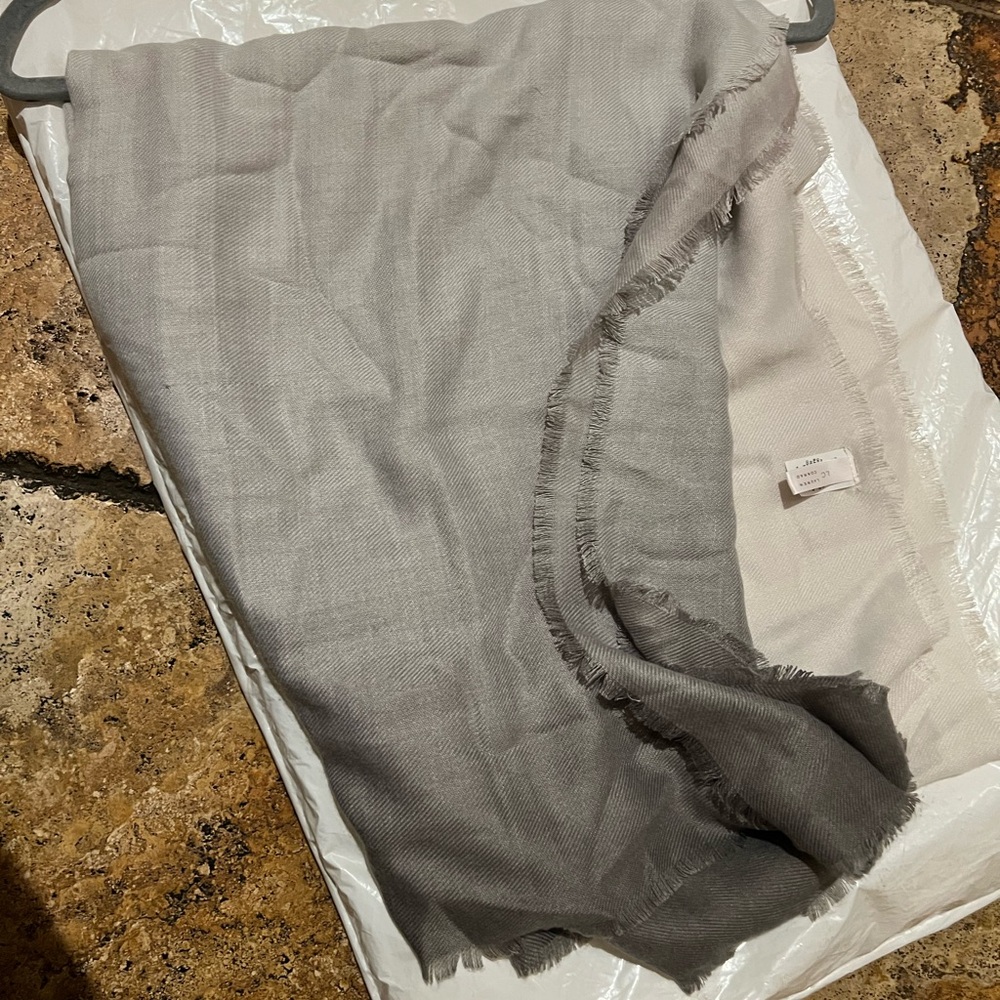 Gray Fringed Scarf